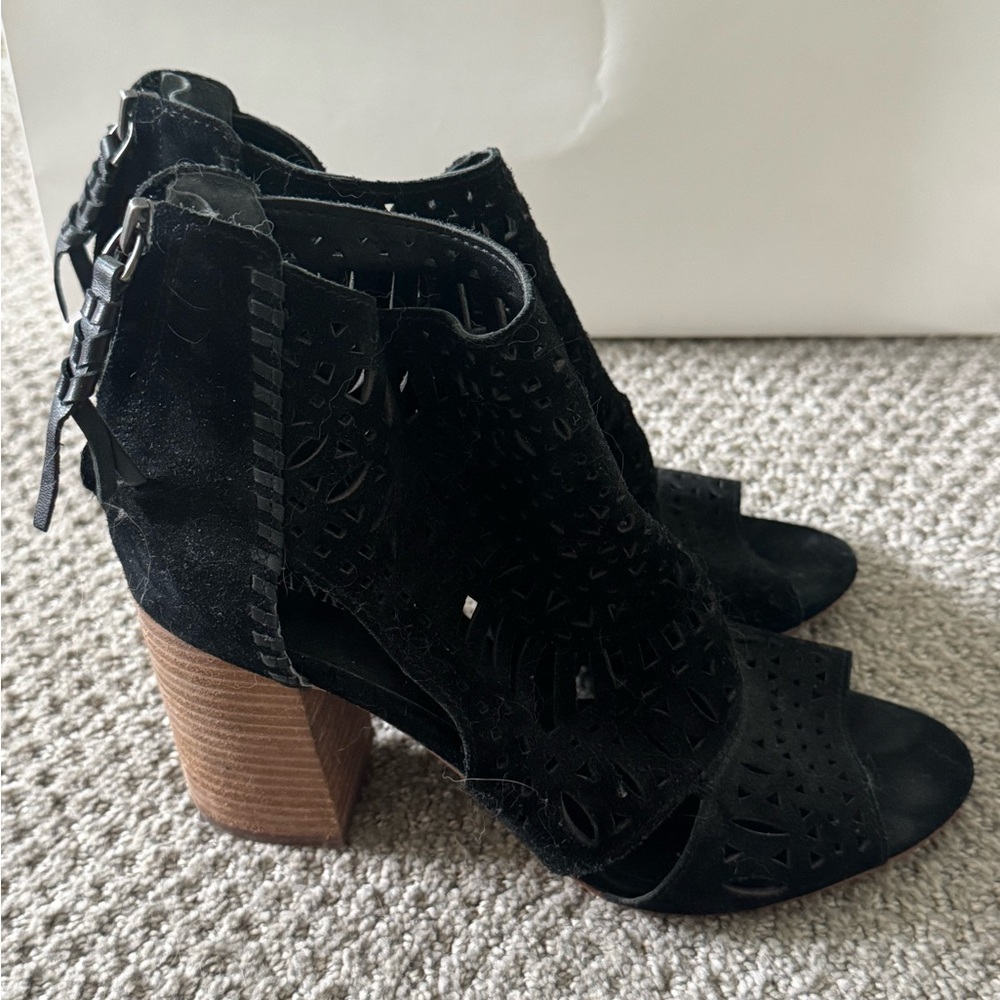 Ivanka Trump Black Cutout Heeled Boots